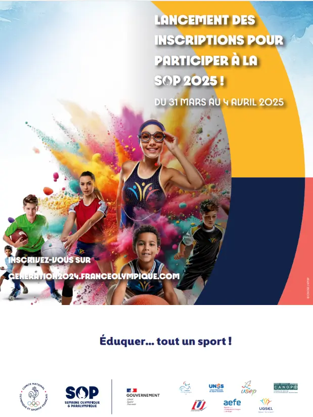 Affiche SOP Semaine Olympique et Sportive 2025 - UGSEL Normandie